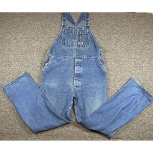Vintage Big Smith Denim Overalls Carpenter Button Fly 34x32 Made USA
